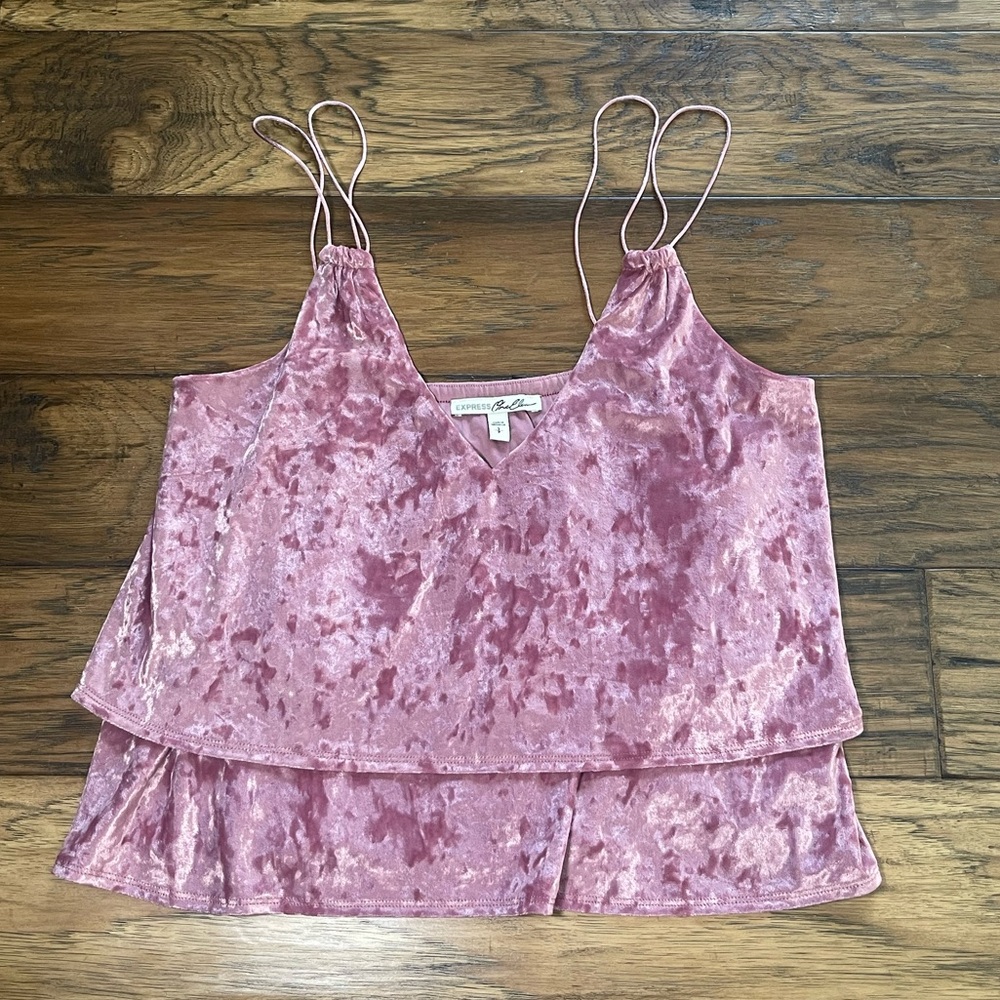 Light pink/mauve velvet Express tank